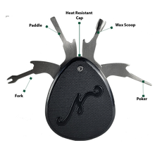 Load image into Gallery viewer, Nuggy Lift Smoking Multi-Tool - 5-in-1 Wax Sculptor Tools, Wax Scoop Spoon, Scraper Paddle, Fork, Smoker's Pick/Poker, and Cover/Cap - Perfect Gifts for Smokers
