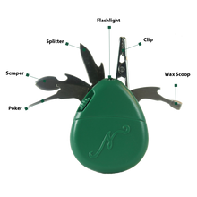 Load image into Gallery viewer, Nuggy Lite Smoking Multi-Tool - 6-in-1 Wax Scoop Spoon, Scraper Paddle, Clip, Flashlight, Knife, and Smoker's Pick/Poker - Perfect Gifts for Smokers